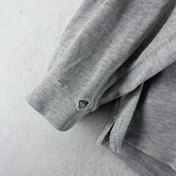 Burberry London Polo Shirt Mens 2XL Gray Long Sleeves Pullover Vented Mini Logo - Picture 11 of 15